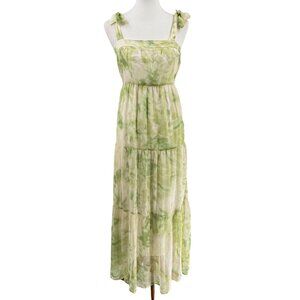 Line & Dot Green Tie-Dye Maxi Dress XS